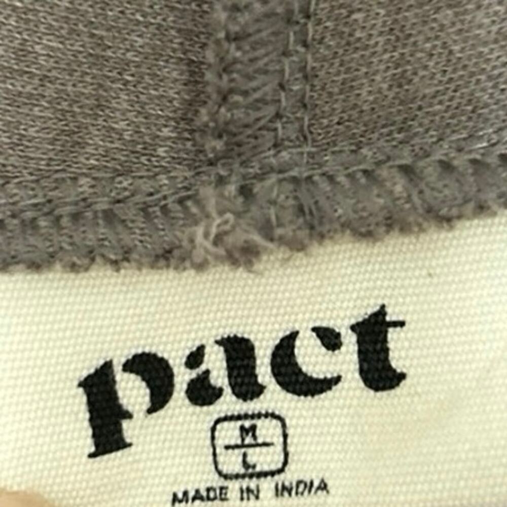 Pact Airplane Cardigan Organic Cotton Open Front Drapey Pocket Sweater M/L Brown - Picture 11 of 14